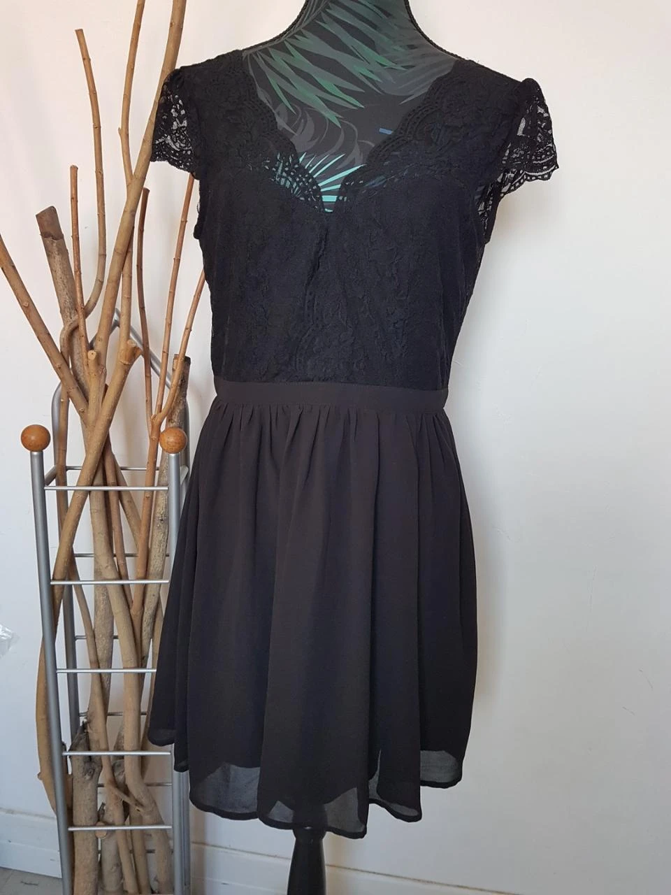 Robe noire voile doublée